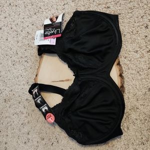 Lilyette by Bali Minimizer Underwire Black Bra 36D Style 0428
